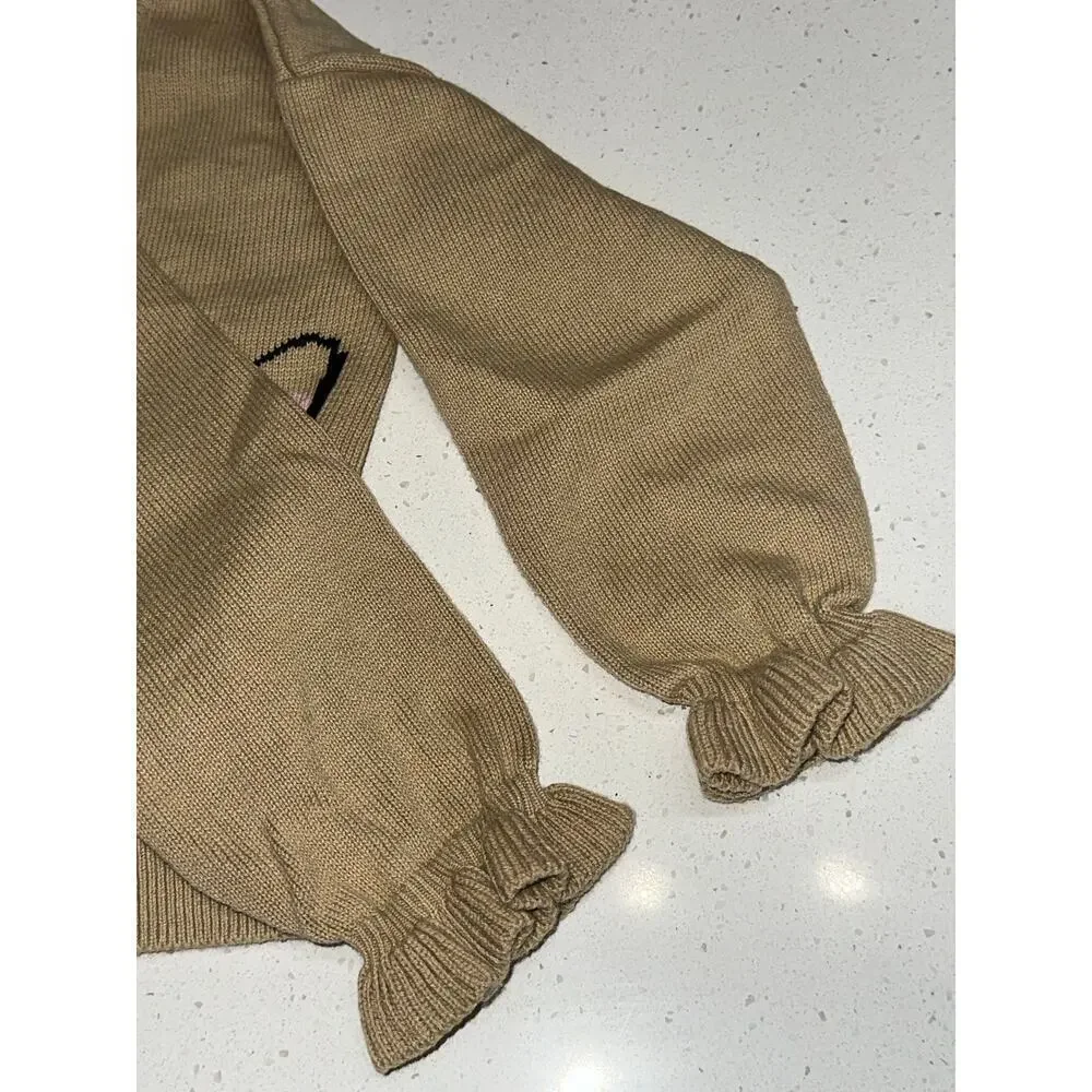 Disney for Baby Gap Toddler Girls 3 T Sweater Ruffle Tan Minnie Mouse